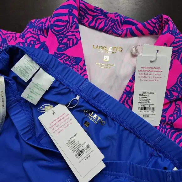 NWT Lilly Pulitzer Luxletic Federica Dress Passion Fruit Pink Wild Nights Size S - Picture 4 of 8